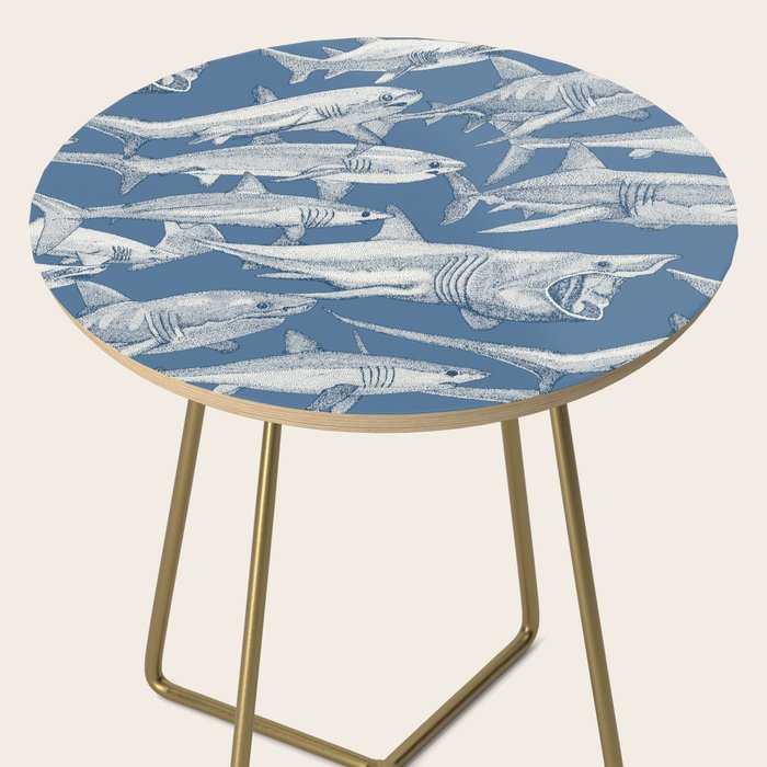 just sharks cobalt denim Side Table Gallery Image 2