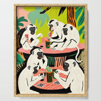 Game Weekend, Monkey Pastel Tropical Playing Cards, Fun Eclectic Party Drinks Alcohol Jungle, Wild Animals Friends Hangout Painting Serving Tray Gallery Image 1