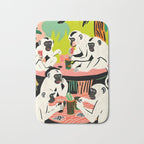 Game Weekend, Monkey Pastel Tropical Playing Cards, Fun Eclectic Party Drinks Alcohol Jungle, Wild Animals Friends Hangout Painting Bath Mat Gallery Image 1
