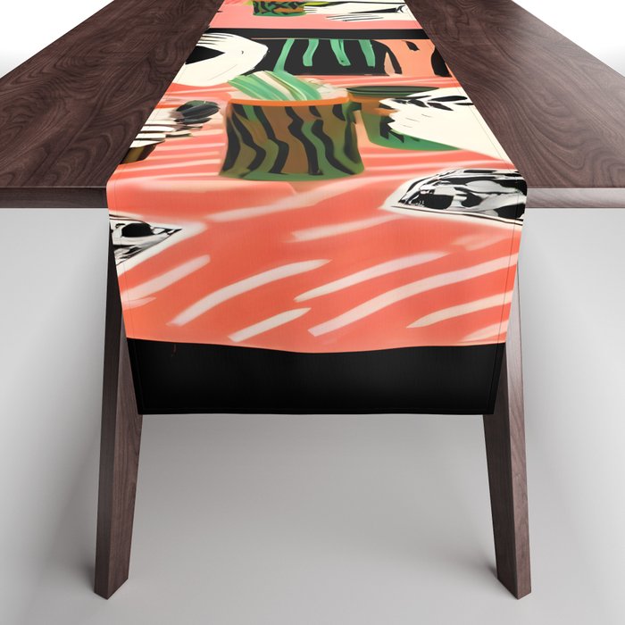 Game Weekend, Monkey Pastel Tropical Playing Cards, Fun Eclectic Party Drinks Alcohol Jungle, Wild Animals Friends Hangout Painting Table Runner Gallery Image 1