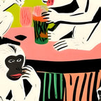 Game Weekend, Monkey Pastel Tropical Playing Cards, Fun Eclectic Party Drinks Alcohol Jungle, Wild Animals Friends Hangout Painting Coffee Mug Gallery Image 2