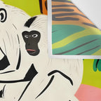 Game Weekend, Monkey Pastel Tropical Playing Cards, Fun Eclectic Party Drinks Alcohol Jungle, Wild Animals Friends Hangout Painting Wall Tapestry Gallery Image 3