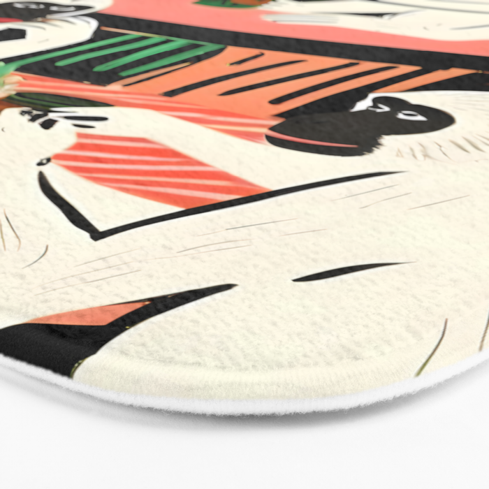 Game Weekend, Monkey Pastel Tropical Playing Cards, Fun Eclectic Party Drinks Alcohol Jungle, Wild Animals Friends Hangout Painting Bath Mat Gallery Image 3