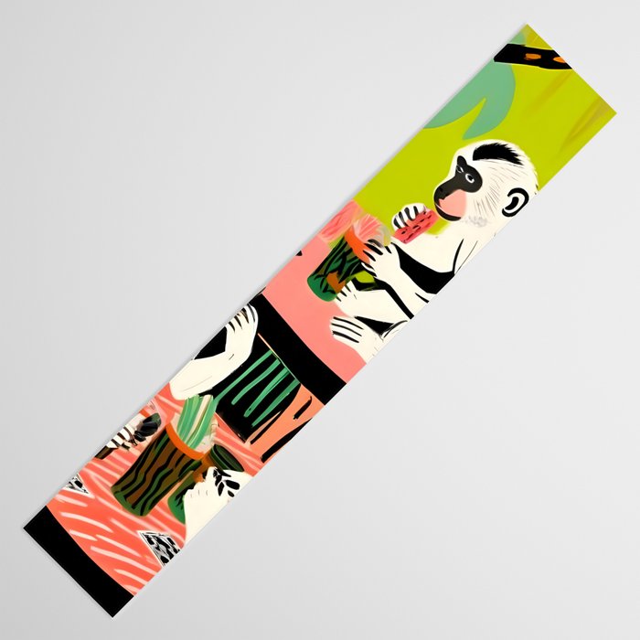 Game Weekend, Monkey Pastel Tropical Playing Cards, Fun Eclectic Party Drinks Alcohol Jungle, Wild Animals Friends Hangout Painting Table Runner Gallery Image 3