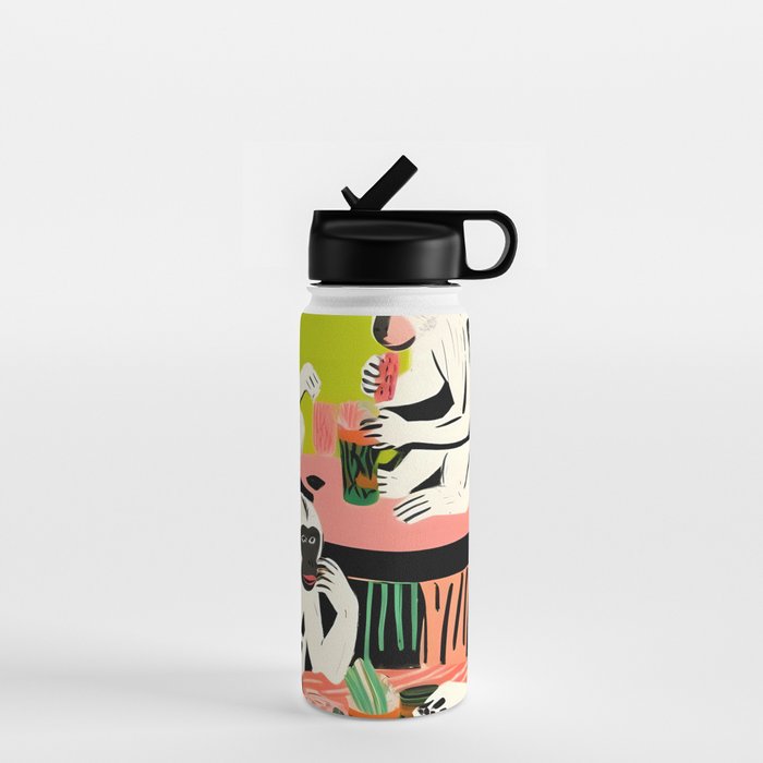 Game Weekend, Monkey Pastel Tropical Playing Cards, Fun Eclectic Party Drinks Alcohol Jungle, Wild Animals Friends Hangout Painting Water Bottle Gallery Image 1