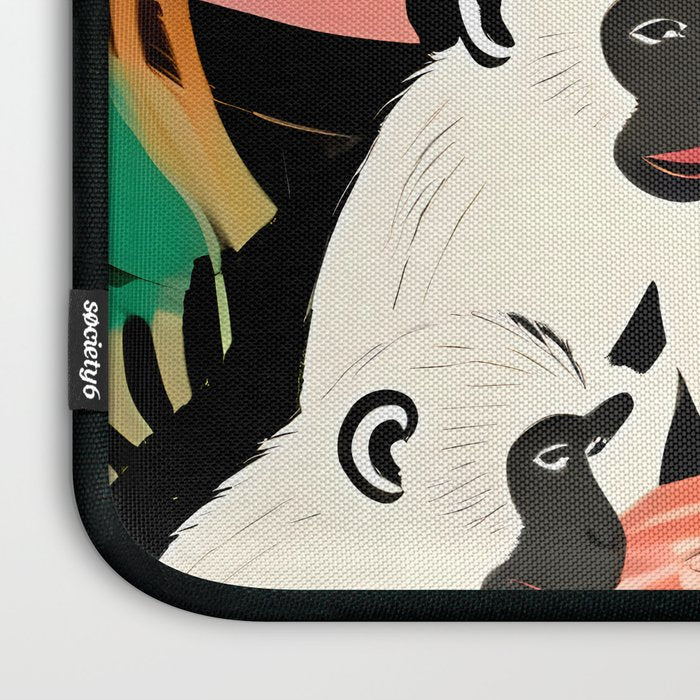 Game Weekend, Monkey Pastel Tropical Playing Cards, Fun Eclectic Party Drinks Alcohol Jungle, Wild Animals Friends Hangout Painting Laptop Sleeve Gallery Image 3