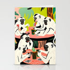 Game Weekend, Monkey Pastel Tropical Playing Cards, Fun Eclectic Party Drinks Alcohol Jungle, Wild Animals Friends Hangout Painting Stationery Card Gallery Image 2
