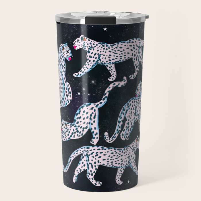 White leopards in space  Travel Mug Gallery Image 1