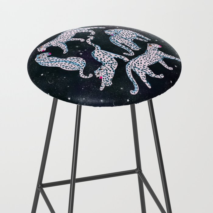White leopards in space  Stool Gallery Image 2
