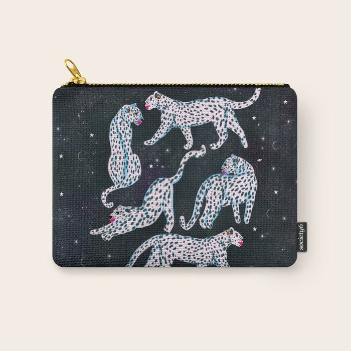 White leopards in space  Carry All Pouch Gallery Image 1