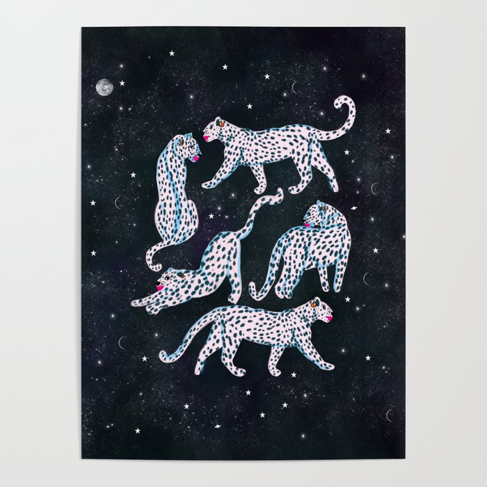 White leopards in space  Poster Gallery Image 4