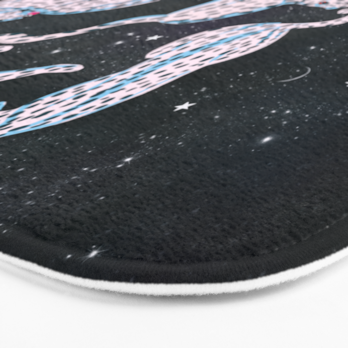White leopards in space  Bath Mat Gallery Image 3