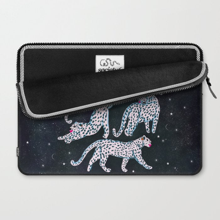 White leopards in space  Laptop Sleeve Gallery Image 2