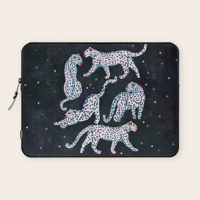 White leopards in space  Laptop Sleeve Gallery Image 1
