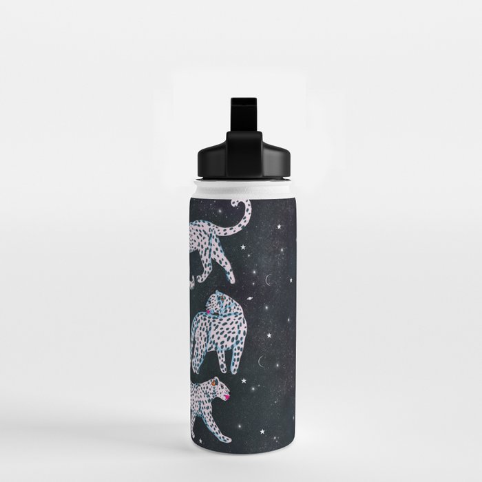 White leopards in space  Water Bottle Gallery Image 2