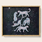 White leopards in space  Serving Tray Gallery Image 1