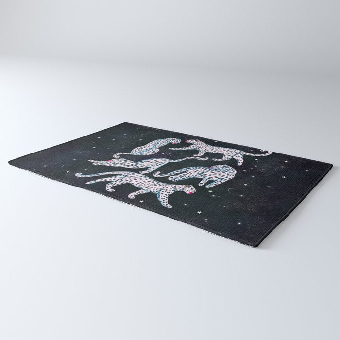 White leopards in space  Rug Gallery Image 3