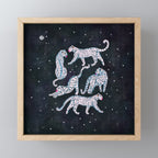White leopards in space  Mini Art Print Gallery Image 1