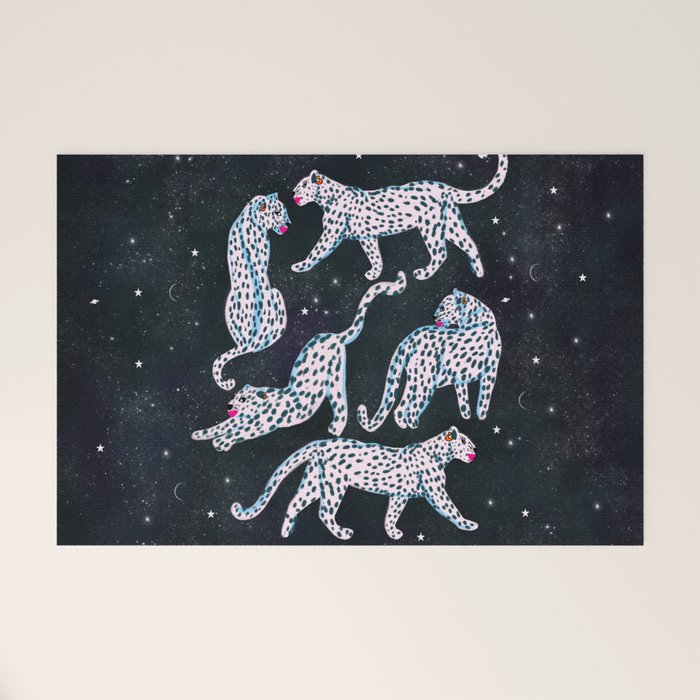 White leopards in space  Welcome Mat Gallery Image 1