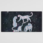White leopards in space  Desk Mat Gallery Image 3