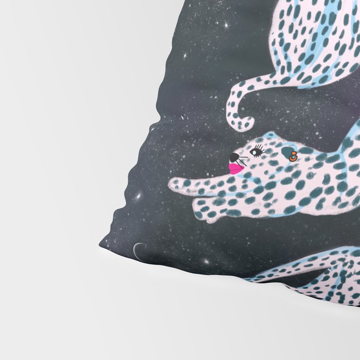 White leopards in space  Pillow Sham Gallery Image 4