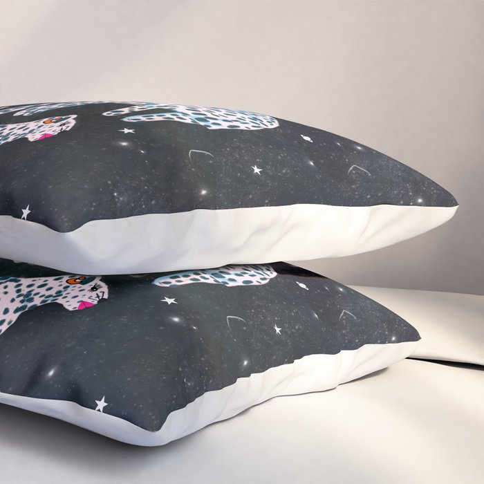 White leopards in space  Pillow Sham Gallery Image 3