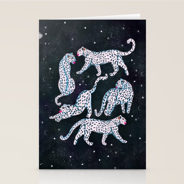 White leopards in space  Stationery Card Gallery Image 2