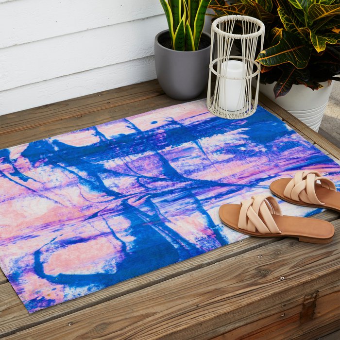 modern tie dye Outdoor Rug Gallery Image 2