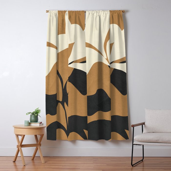 Abstract Modern Flowers 1 Window Curtain Gallery Image 1