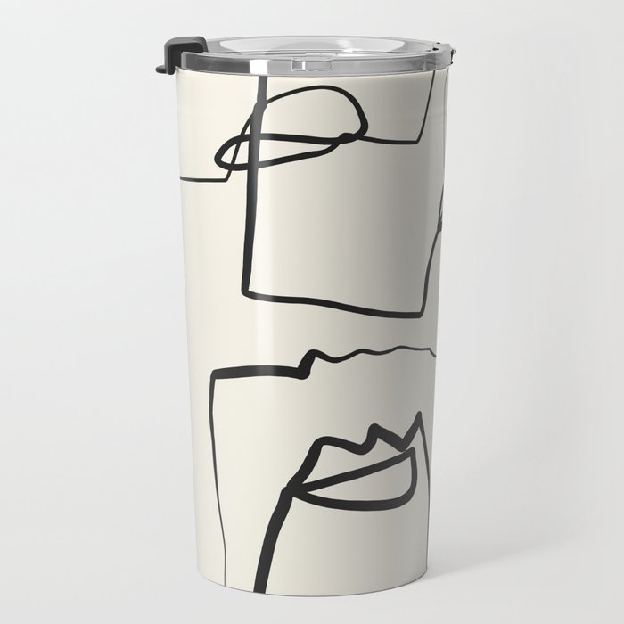 Abstract line art 12 Travel Mug Gallery Image 3