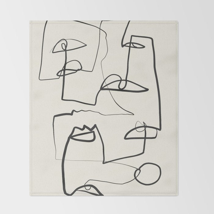 Abstract line art 12 Throw Blanket Gallery Image 2