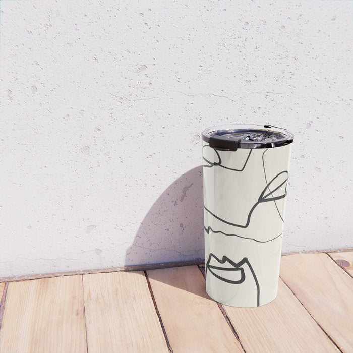 Abstract line art 12 Travel Mug Gallery Image 4