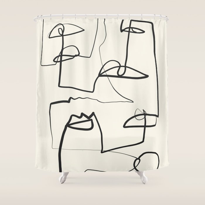 Abstract line art 12 Shower Curtain Gallery Image 1