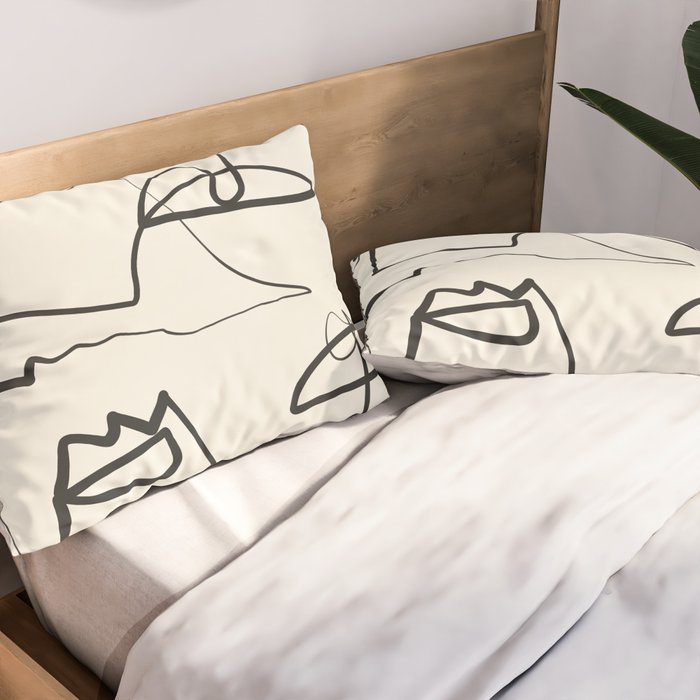 Abstract line art 12 Pillow Sham Gallery Image 2