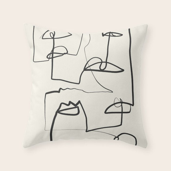 Abstract line art 12 Throw Pillow Gallery Image 6