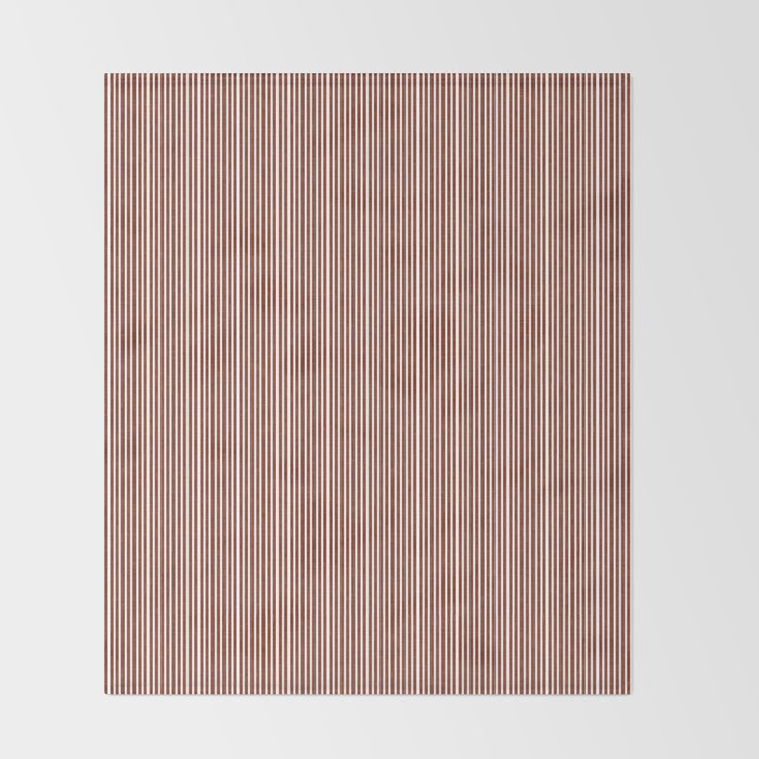 linen textured stripes - rust Throw Blanket Gallery Image 2