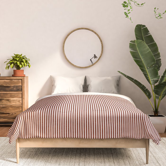 linen textured stripes - rust Comforter Gallery Image 3