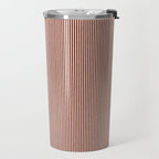 linen textured stripes - rust Travel Mug Gallery Image 2