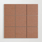 linen textured stripes - rust Wood Wall Art Gallery Image 1