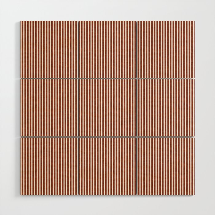 linen textured stripes - rust Wood Wall Art Gallery Image 1