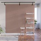 linen textured stripes - rust Wall Mural Gallery Image 1