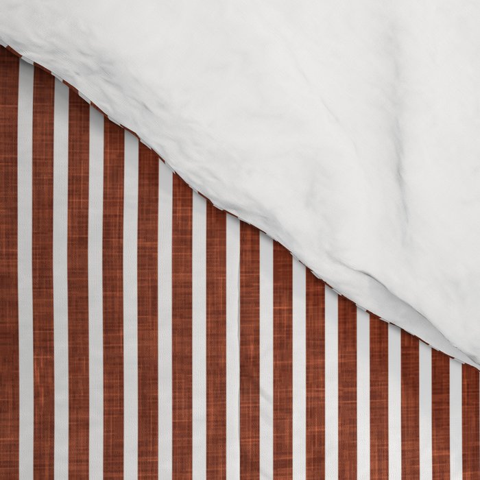 linen textured stripes - rust Comforter Gallery Image 4