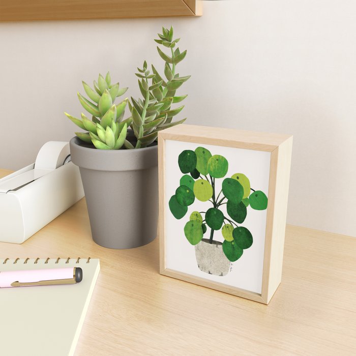 Pilea Peperomioides interior plant Mini Art Print Gallery Image 2