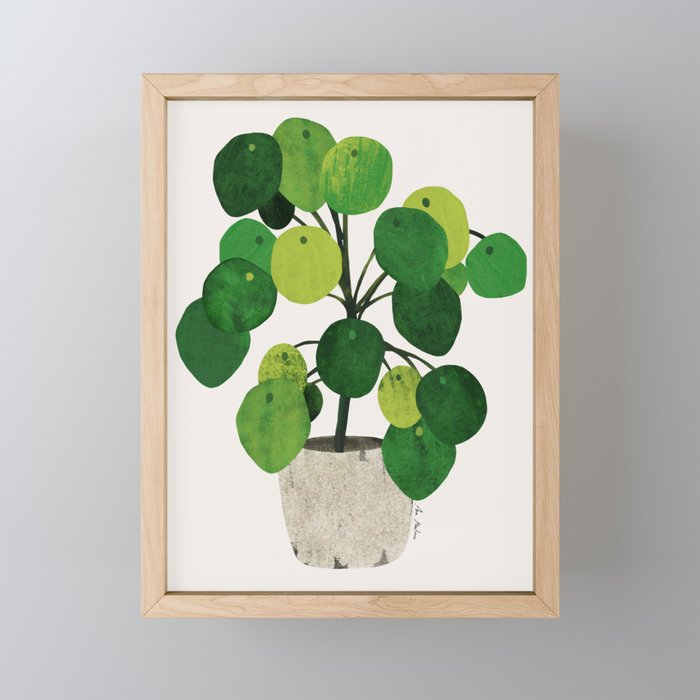 Pilea Peperomioides interior plant Mini Art Print Gallery Image 1