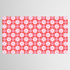 Retro love heart face checkered pattern Tablecloth Gallery Image 2
