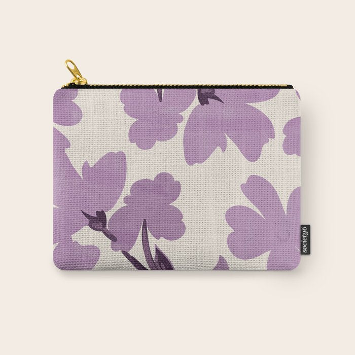 Gentle Purple Flowers Carry All Pouch Gallery Image 1