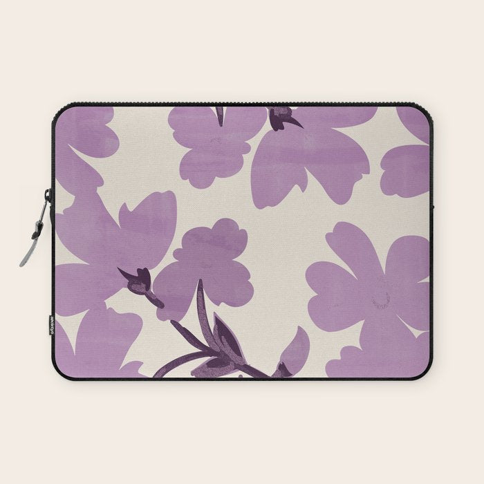 Gentle Purple Flowers Laptop Sleeve Gallery Image 1