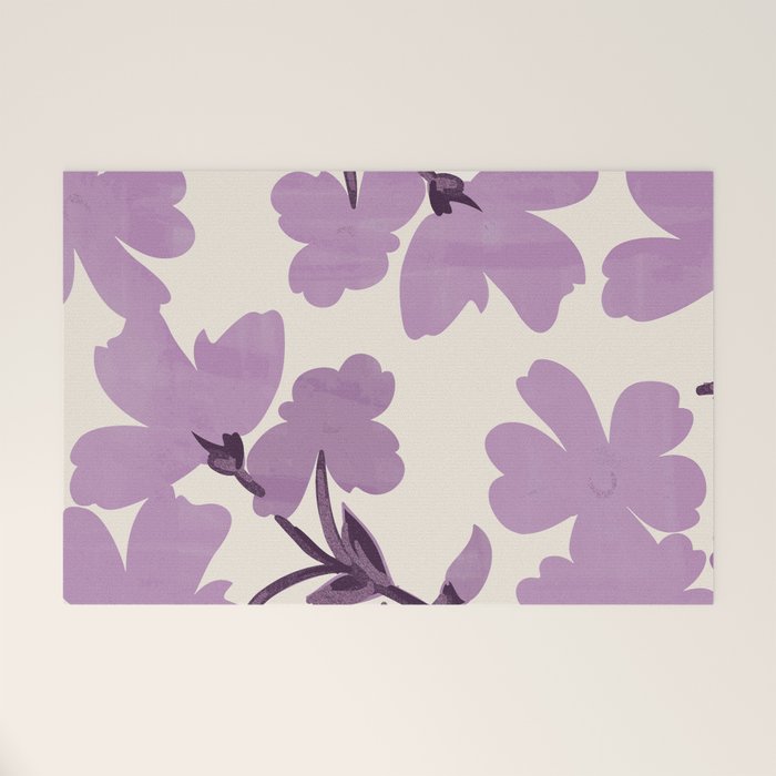 Gentle Purple Flowers Welcome Mat Gallery Image 1