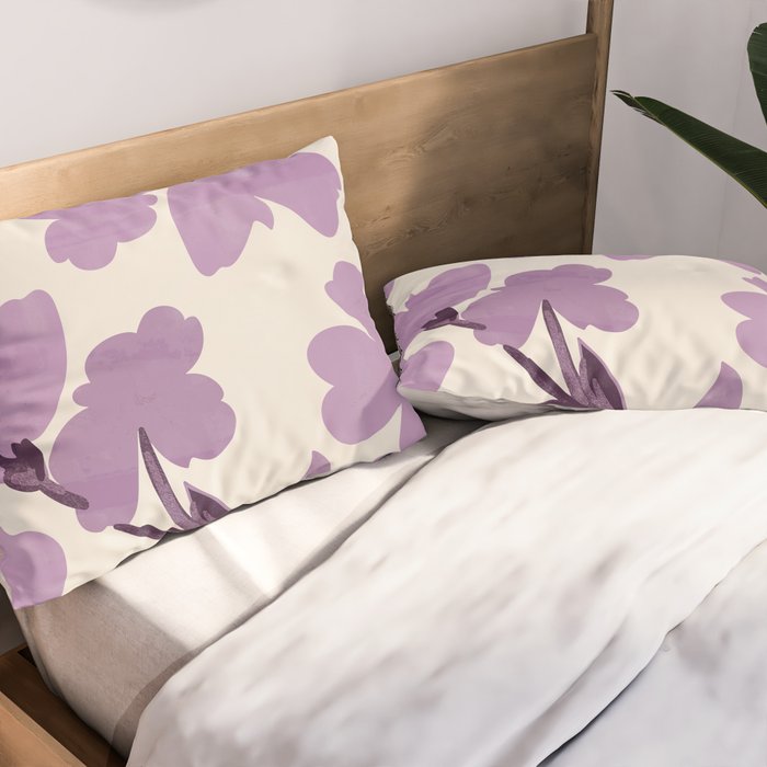 Gentle Purple Flowers Pillow Sham Gallery Image 2
