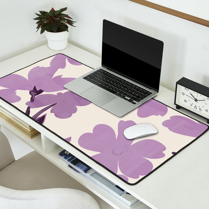 Gentle Purple Flowers Desk Mat Gallery Image 2